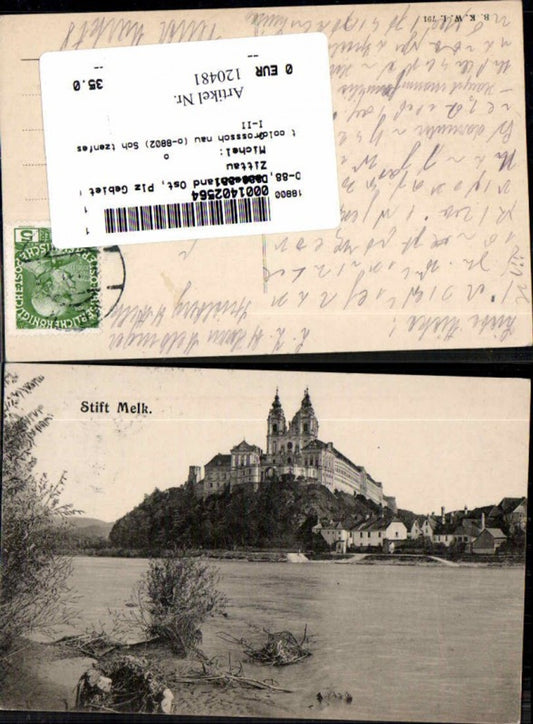 120481,Stift Melk a.d. Donau Uferansicht 1905