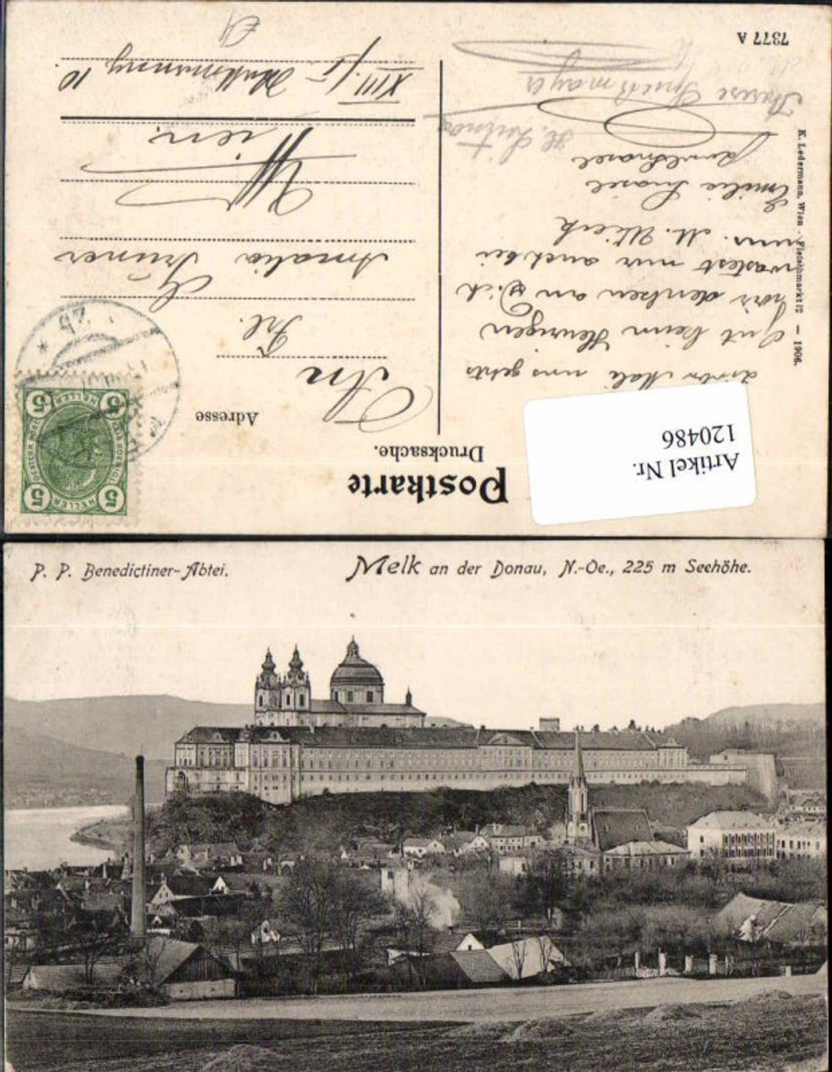 120486,Melk a.d. Donau Teilansicht mit Häuser 1905