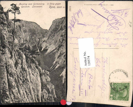 120574,Rax Raxalpe Gaisloch Ausstieg Looswand Reichenau