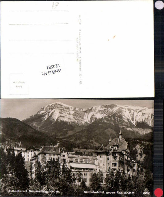 120581,Semmering Südbahnhotel gegen Rax