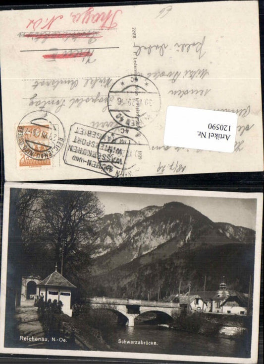 120590,Reichenau Partie im Ort Schwarzabrücke 1929 seltene Ansicht