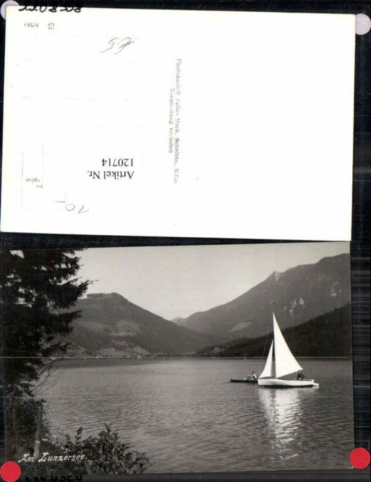 120714,Lunzersee bei Lunz am See Segelboot Segelschiff 1936 seltene FotoAK