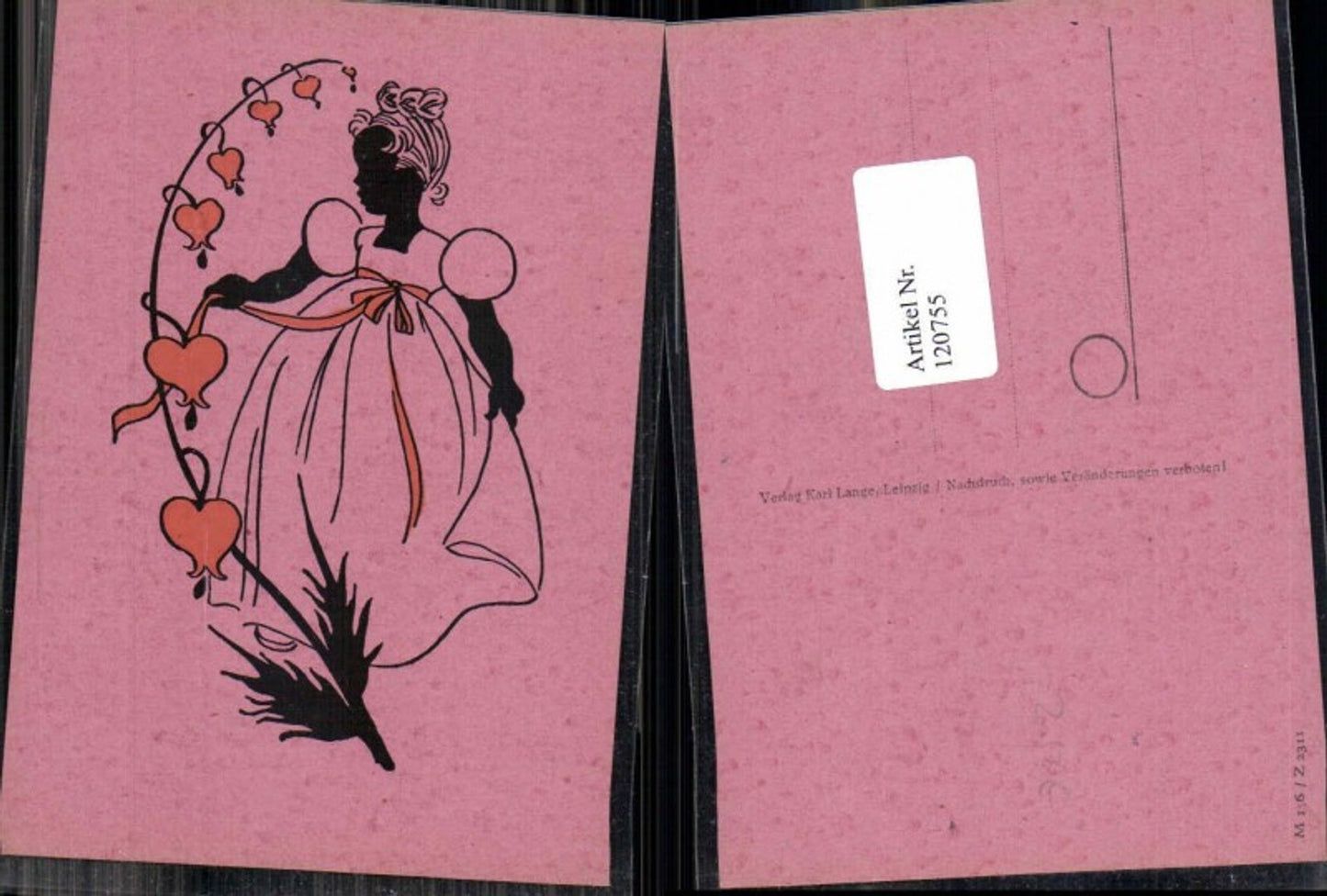 120755,Scherenschnitt Silhouette Mädchen Kleid Herzen Blumen
