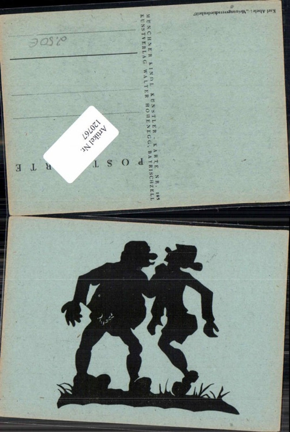 120767,Scherenschnitt Silhouette Karl Abele Meinungsverschieden