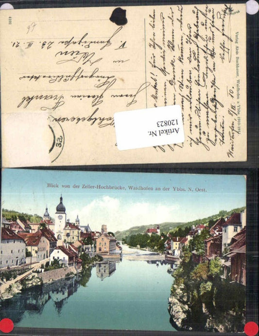 120823,Waidhofen a.d. Ybbs Blick v.d. zeller Hochbrücke  Zell 1910