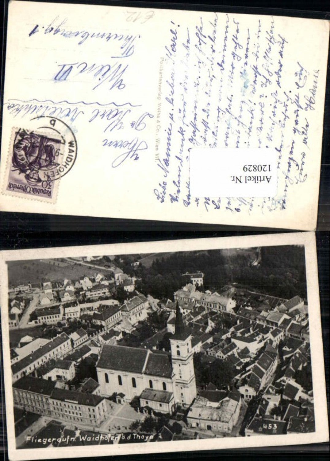 120829,Fliegeraufnahme Nr 453  Waidhofen a.d. Thaya 1940