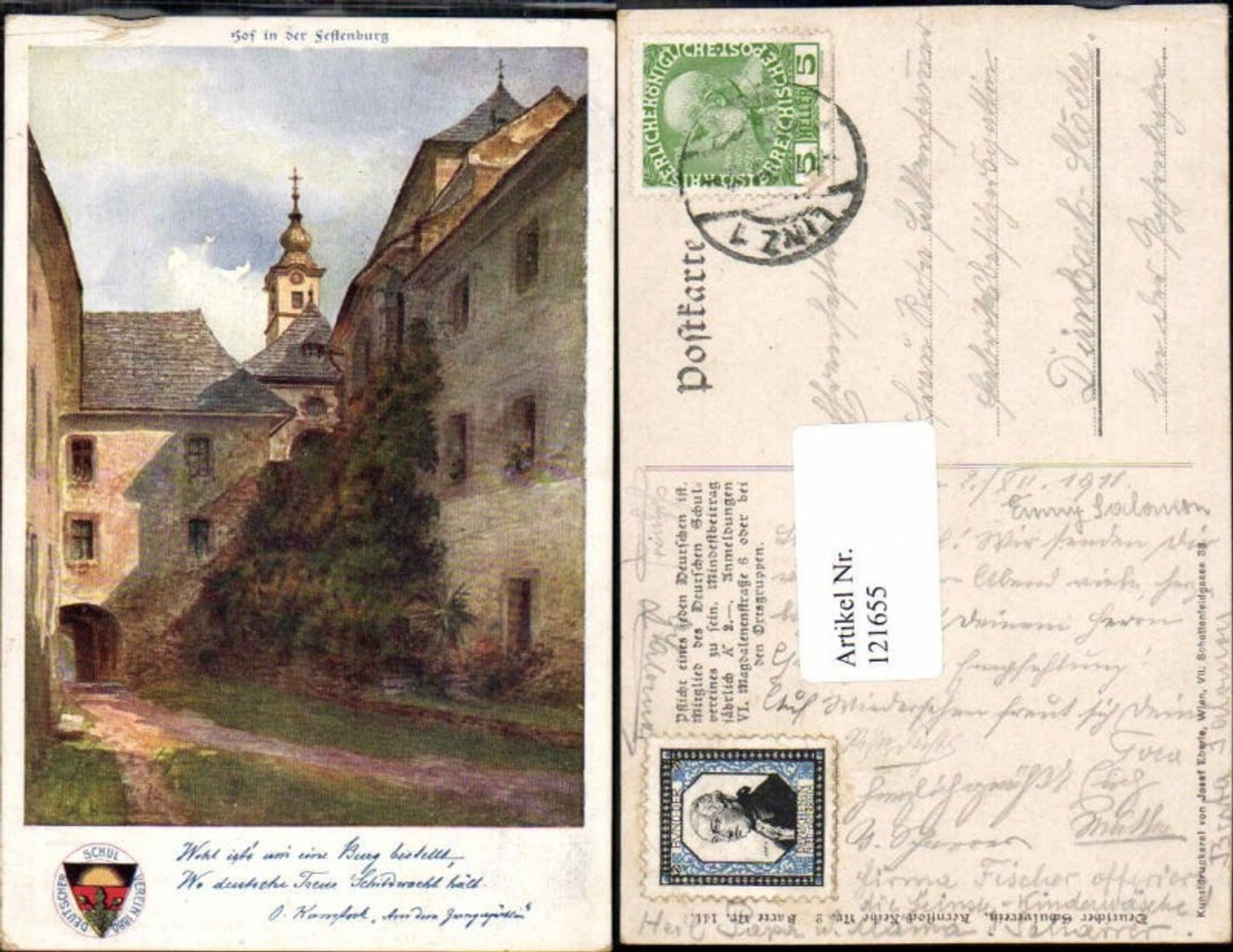 121655, German School Association Kernstock 2 Map 141 Festenburg