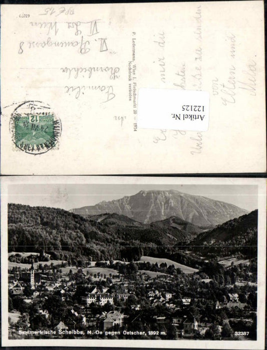 122125,Scheibbs Totale m. Ötscher pub Ledermann 32387 Bahnpost