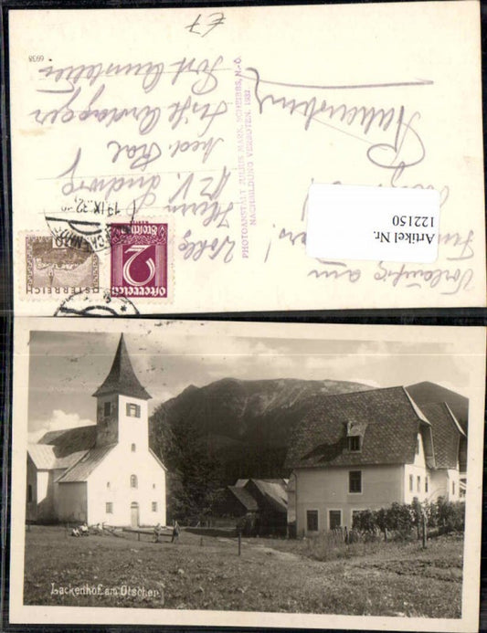 122150,Lackenhof am Ötscher Kirche Hausansicht im Ort 1932