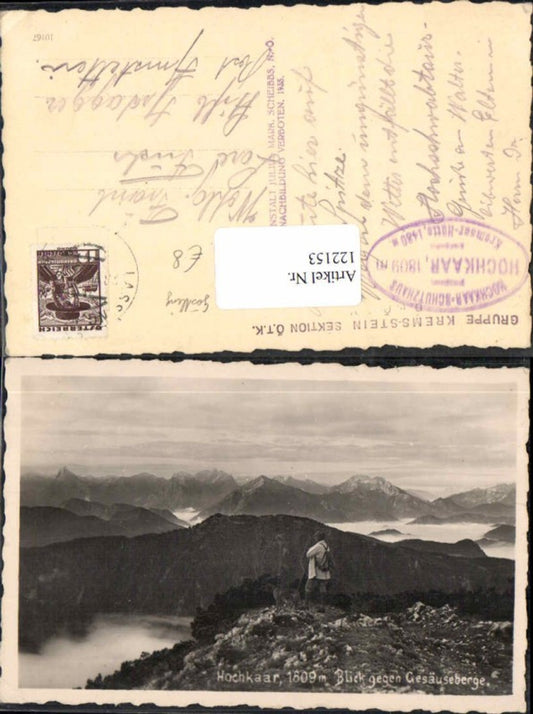 122153,Hochkaar Hochkar bei Lassing Göstling 1935 Stempel Hütte Kremser Hütte