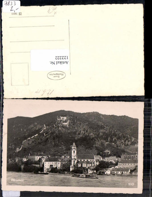 122222,Dürnstein i.d. Wachau m. Dampfer Dürnstein am Fluss