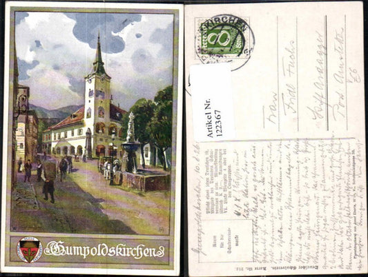 122367,Dt Schulverein 212 Gumpoldskirchen Brunnen Kirche