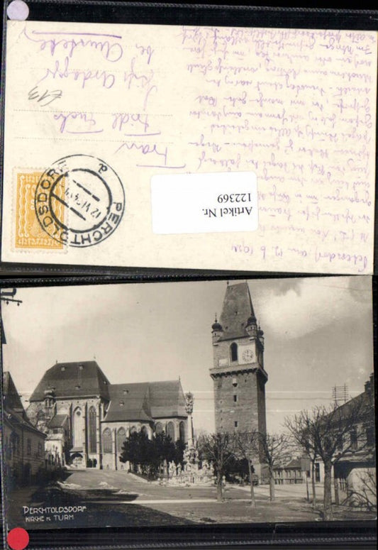 122369,Fotokarte Perchtoldsdorf bei Wien Kirche Markt 1924