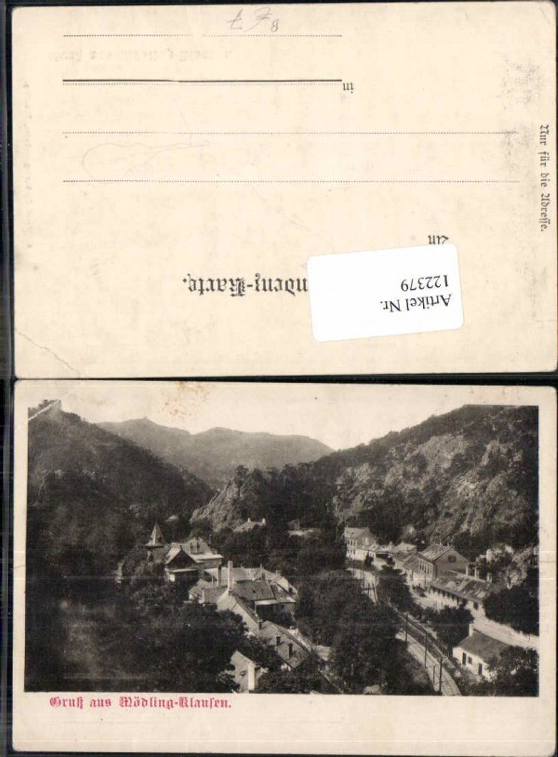 122379,Gruss aus Mödling Klausen Hinterbrühl 1900