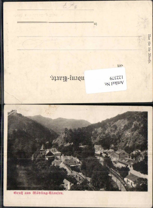 122379,Gruss aus Mödling Klausen Hinterbrühl 1900