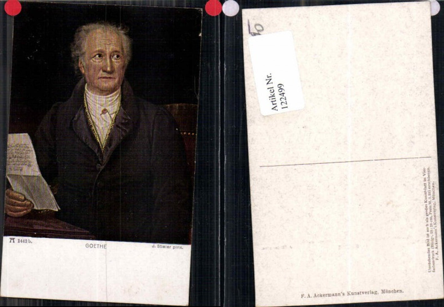 122499,J. Stieler Goethe Portrait Ackermann Nr 1443b