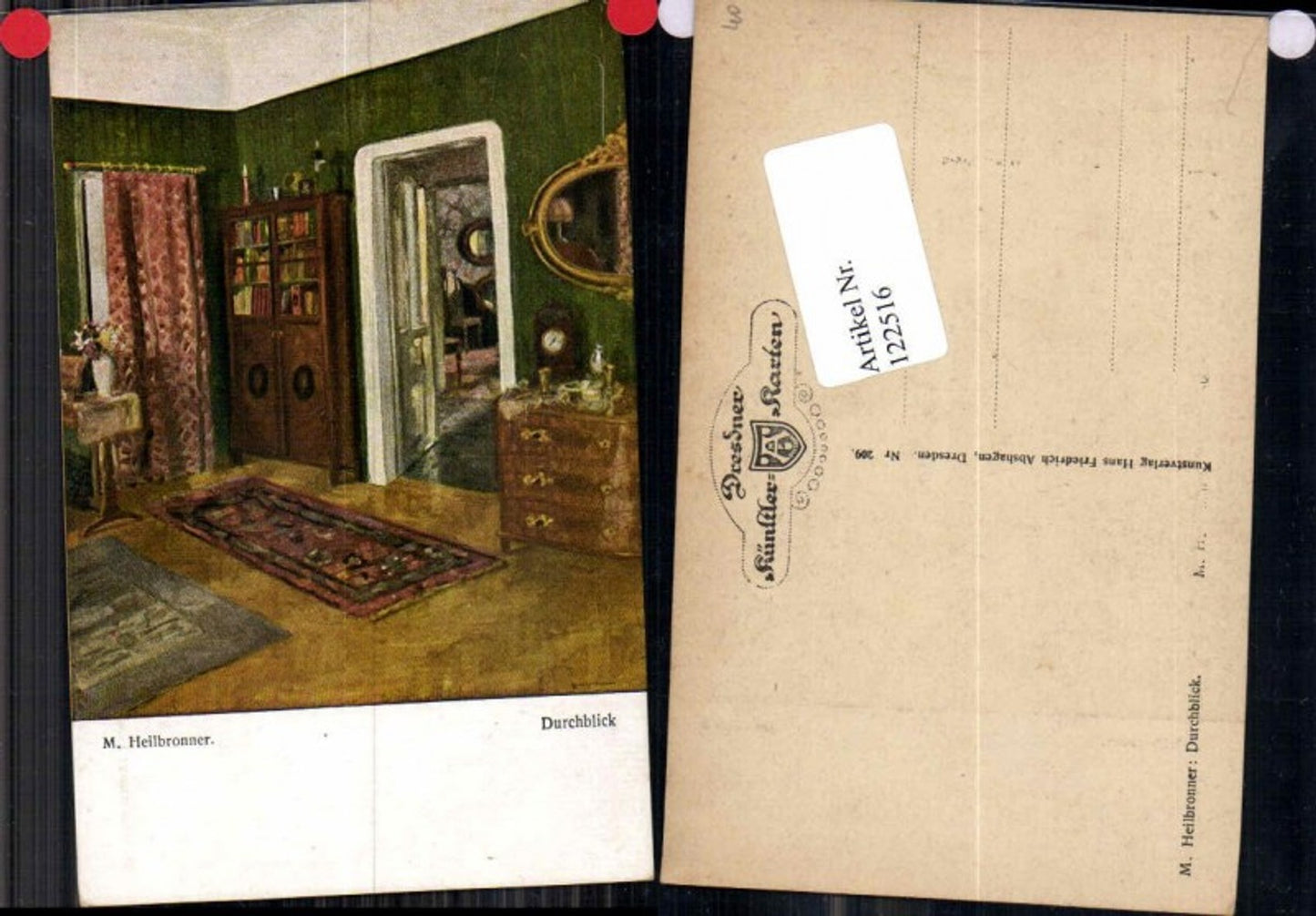 122516,Dresdner Künstler Karten M. Heilbronner Durchblick