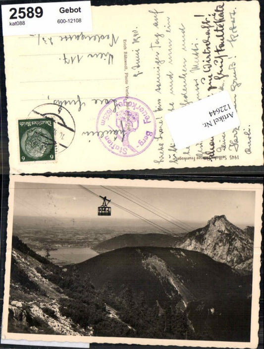 122644,Seilbahn Gondel Bergbahn Feuerkogel bei Ebensee 1940