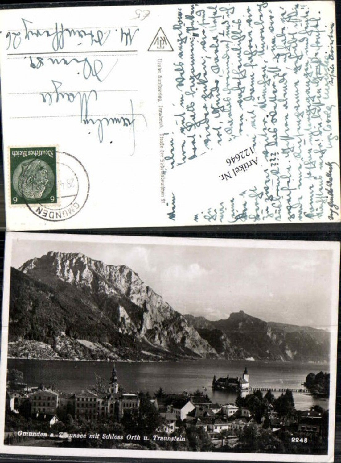 122646,Gmunden am Traunsee Schloss Orth m. Traunstein 1940