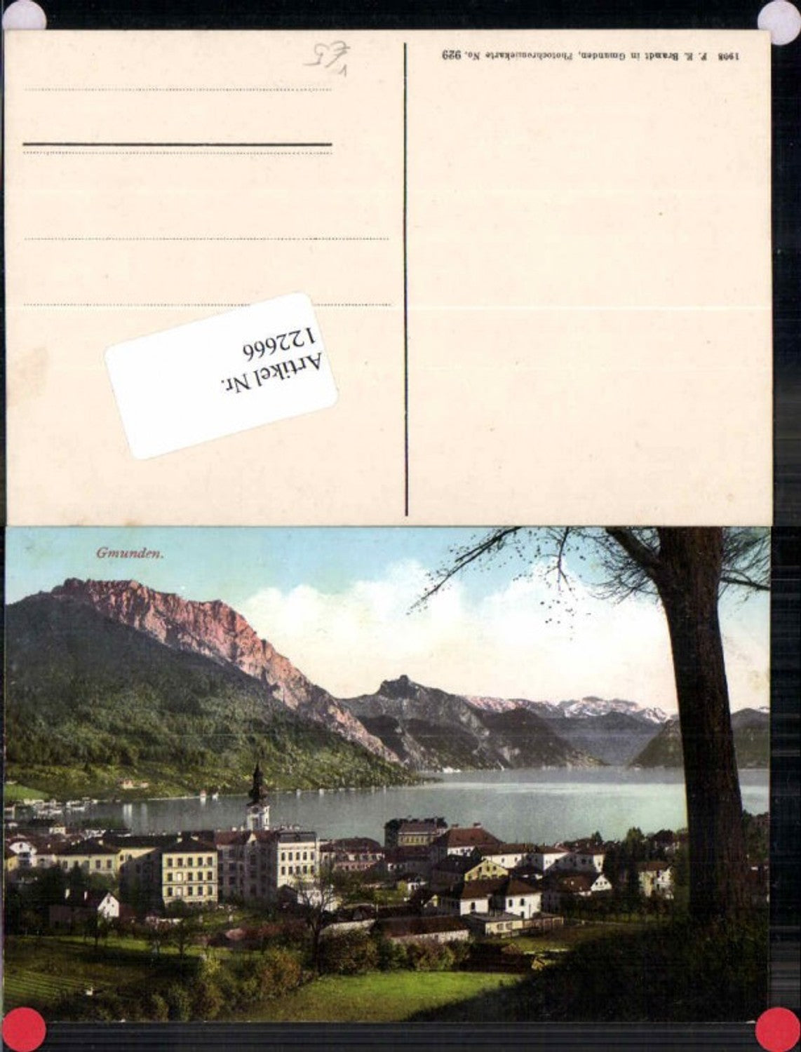 122666,Gmunden am Traunsee Tolle COLOR 1908 pub Brandt 929