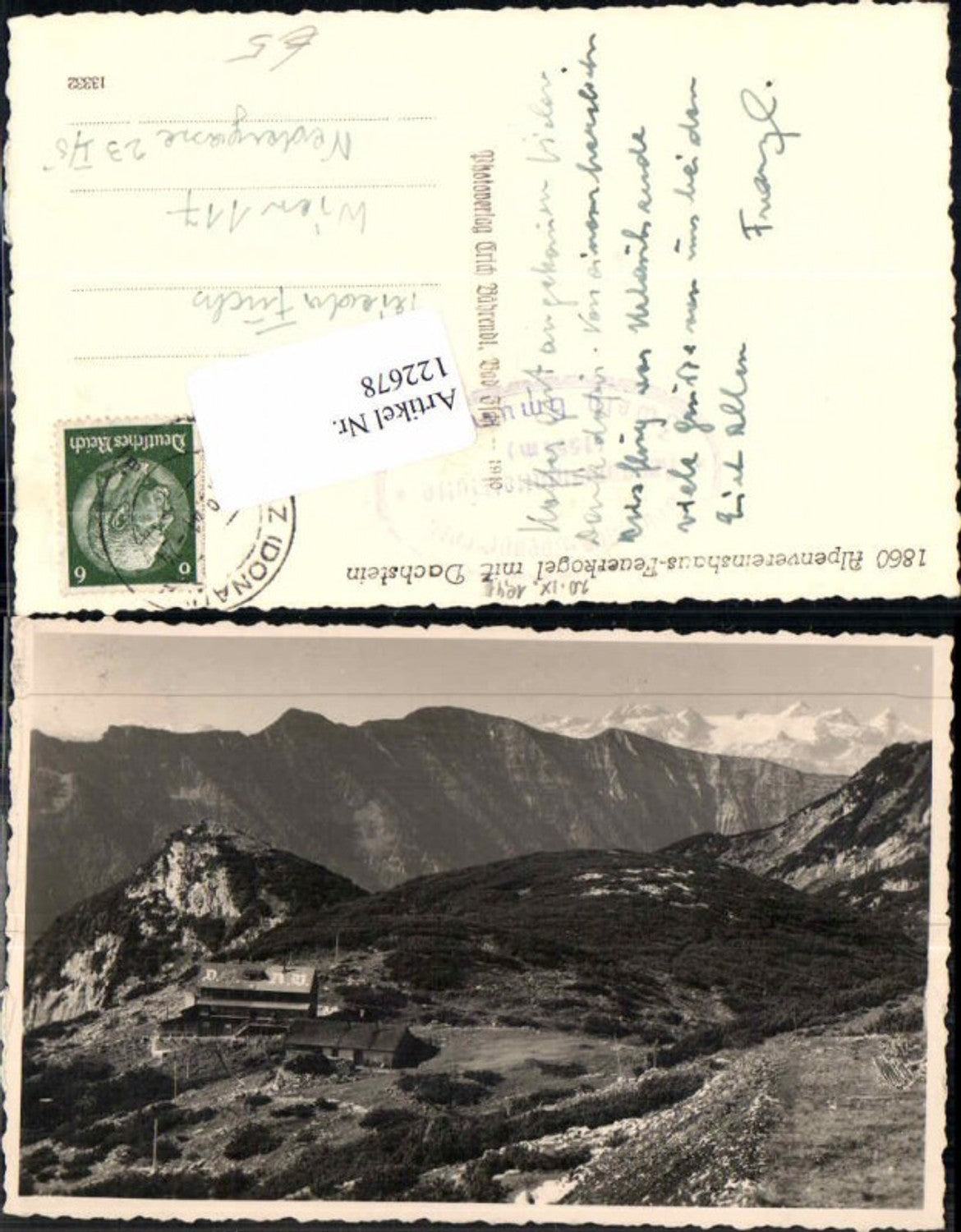 122678,Feuerkogel bei Ebensee Tolle AK 1940