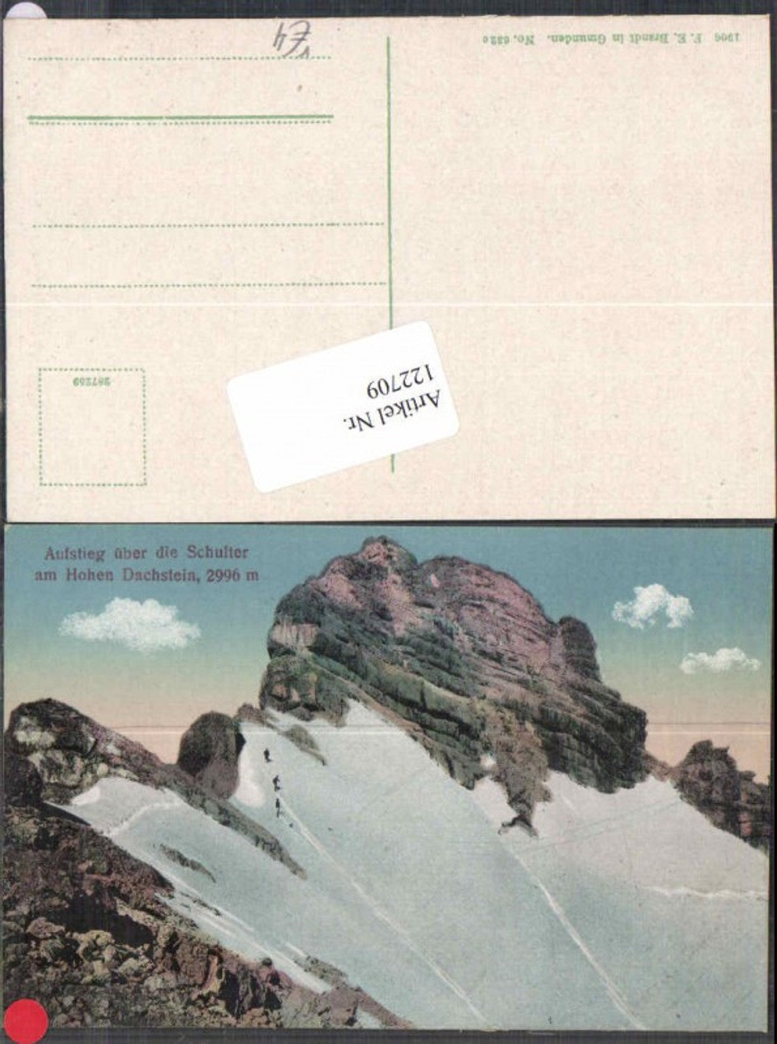 122709,Aufstieg zum Dachstein Gosau Hallstatt 1906 Brandt Nr 632c