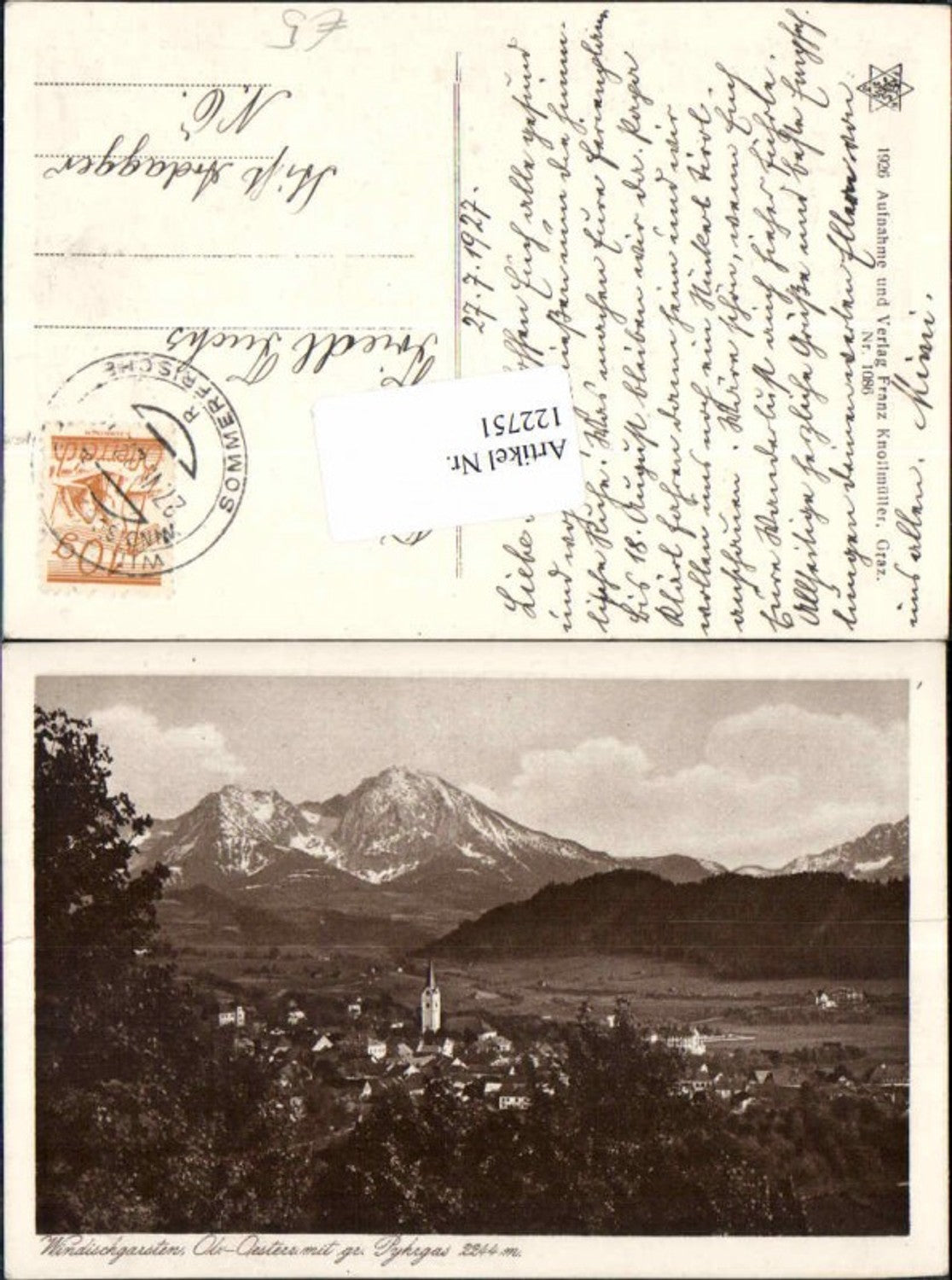 122751,Windischgarsten Totale Pyhrgas 1926