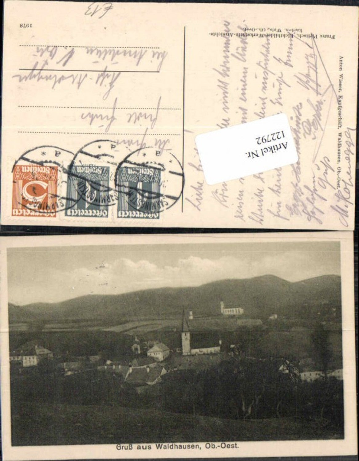 122792,Gruss aus Waldhausen bei Grein 1925