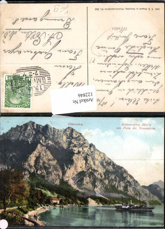 122846,Gmunden Restauration Hoisn am Fusse des Dachstein m. Dampfer pub Brandt 356
