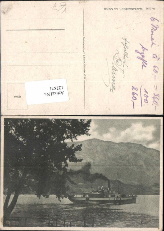 122871,Salzkammergut Am Attersee Dampfer pub Brandt 5248