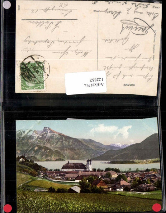 122882,Mondsee Partie zum Ort 1910