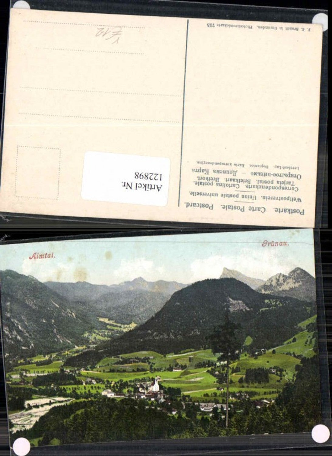 122898,Almtal Grünau im Almtal Ortsansicht pub Brandt 735