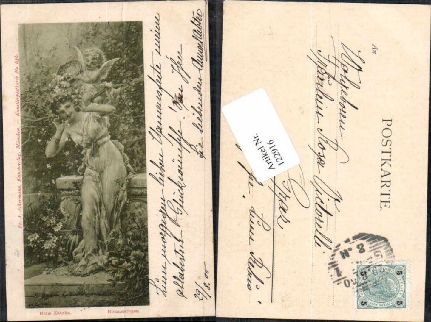 122916,Hans Zatzka Jugendstil Art Nouveau Engel pub Ackermann 636