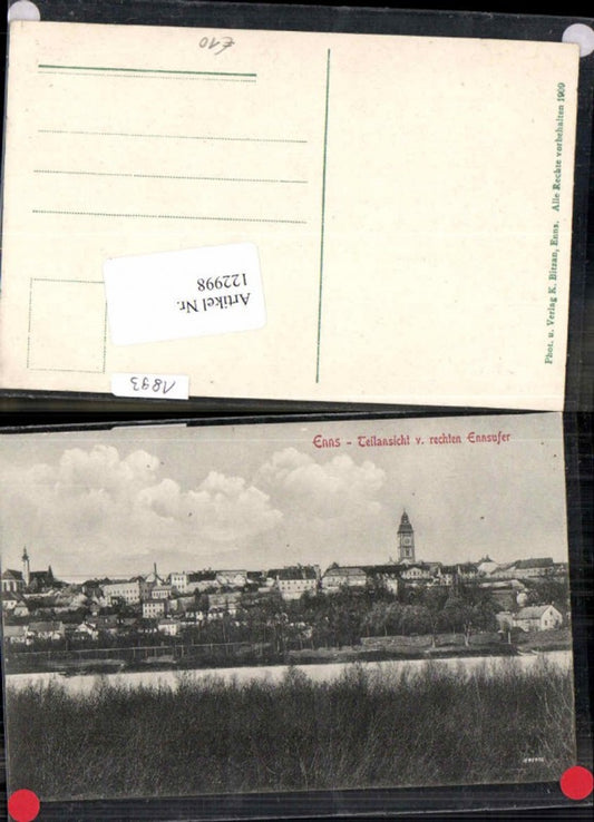 122998,Enns Teilbild vom rechten Ennsufer 1909