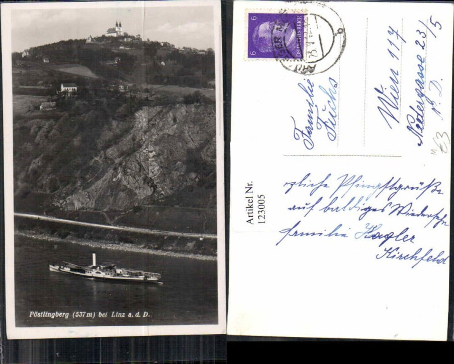 123005,Pöstlingberg bei Linz a.d. Donau m. Dampfer HEBE