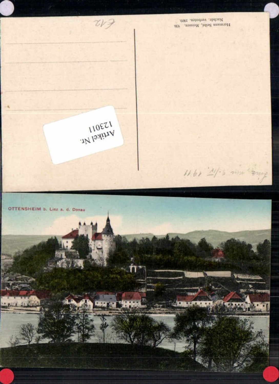 123011,Ottensheim bei Linz a.d. Donau Tolle Ortsansicht 1909