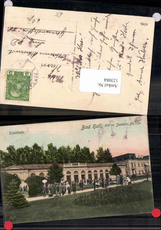 123084,Bad Hall bei Steyr Trinkhalle m. Leute 1913