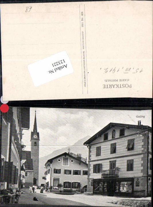 123221,Tolle Strassenpartie aus Golling Geschäft Dietrich 1912