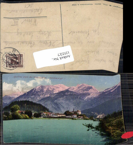 123227,Golling gegen Tennengebirge Purger Co 10859 Bahnpost Zug 15 Wien Salzburg