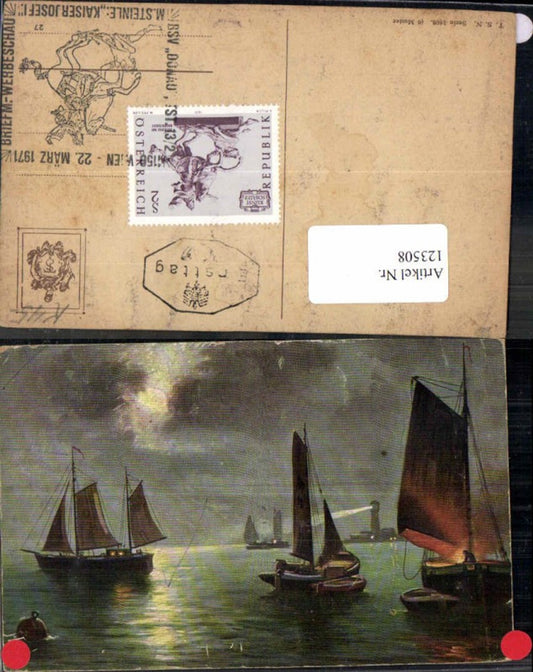 123508,Theo Stroefer 1608 Segelboot Segelschiffe Leuchtturm Ersttag 1971