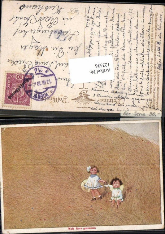 123536,Primus AK 1009 Herbert Schulz Kinder am Kornfeld Feld Scherz Karte