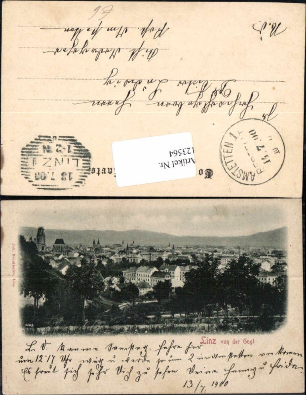 123564,Linz a.d. Donau von der Gugl 1898