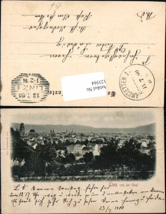 123564,Linz a.d. Donau von der Gugl 1898