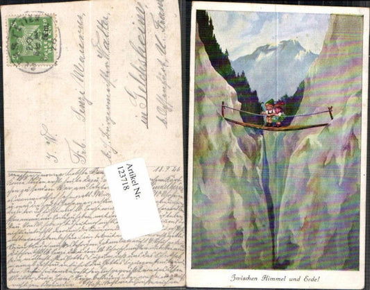 123718,Süsse Kinder Zwischen Himmel und Erde Willy Scheuermann unsign. Fritz Baumgarten ?