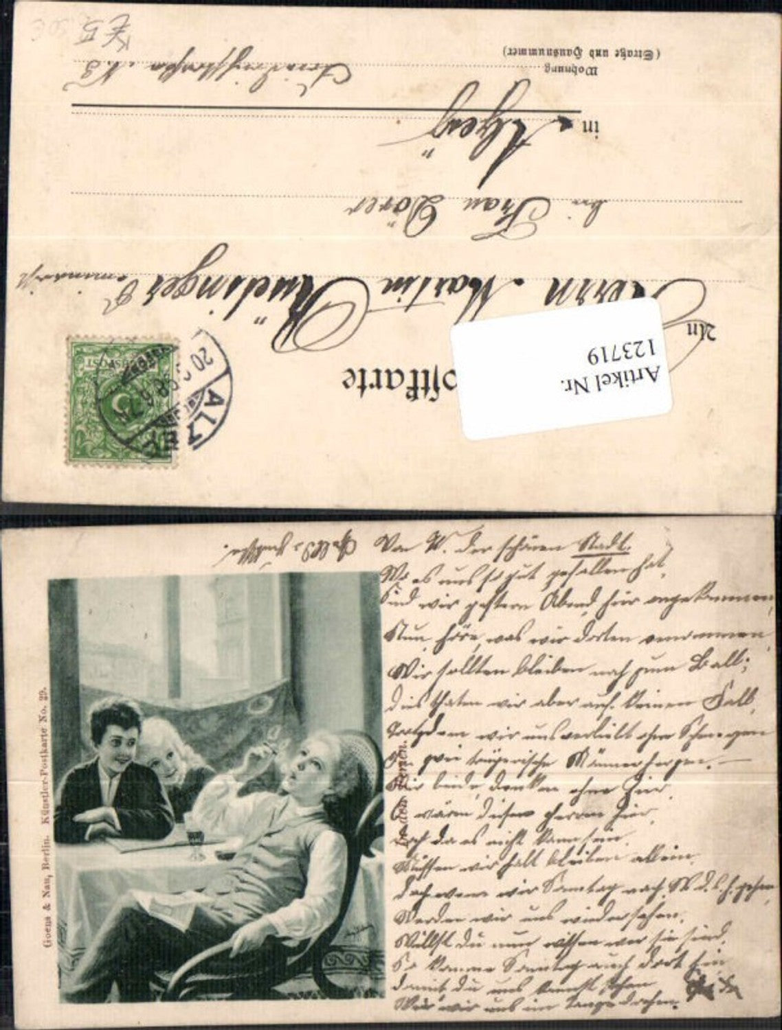 123719,Ferien kecke Kinder beim rauchen Zigarette & Alkohol pub Goens & Nau Berlin Künstlerkarte