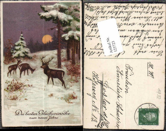 123723,Neujahr Rehe Wild im wald Bäume