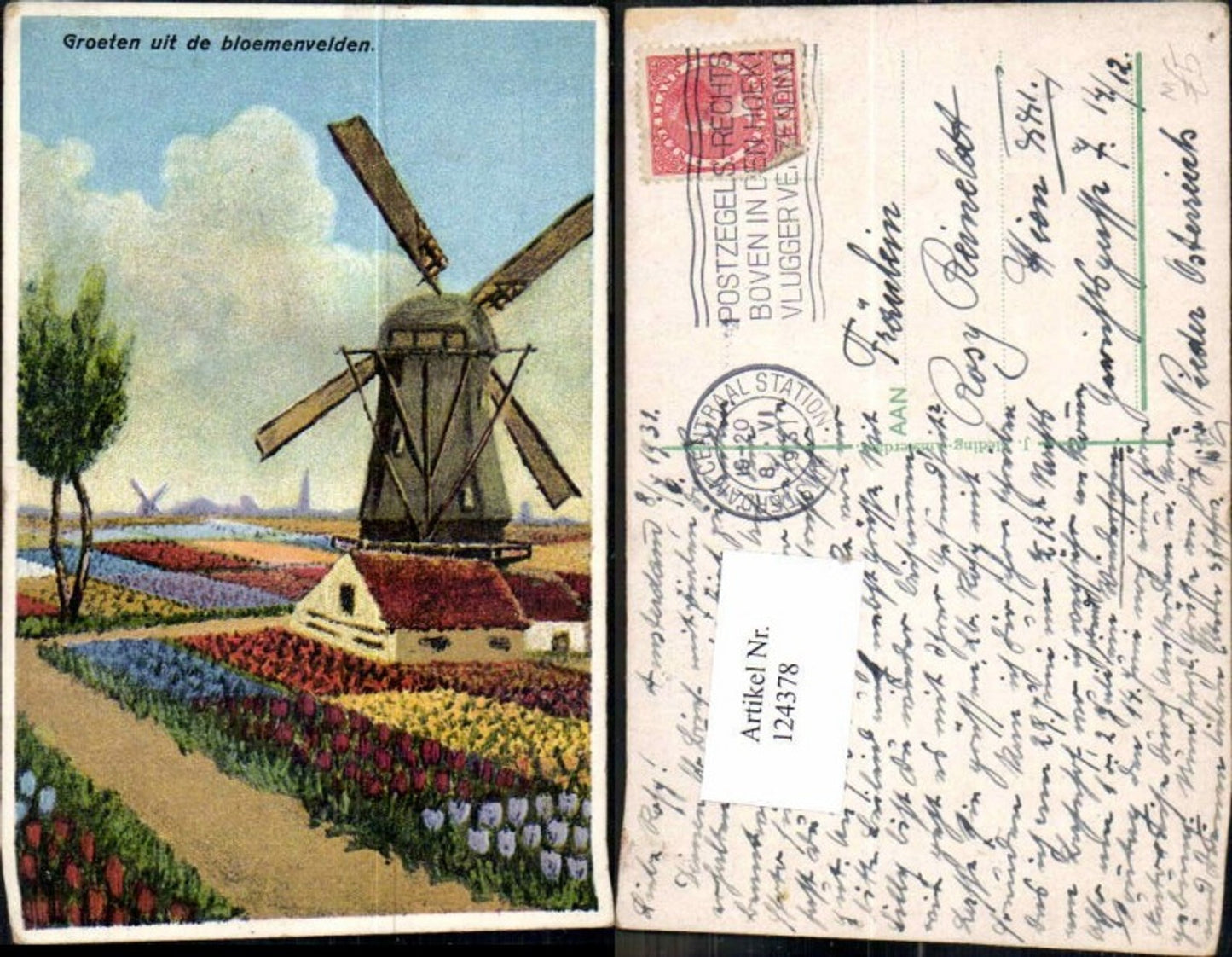 124378,Groten uit de bloemenvelden Windmühle Windrad