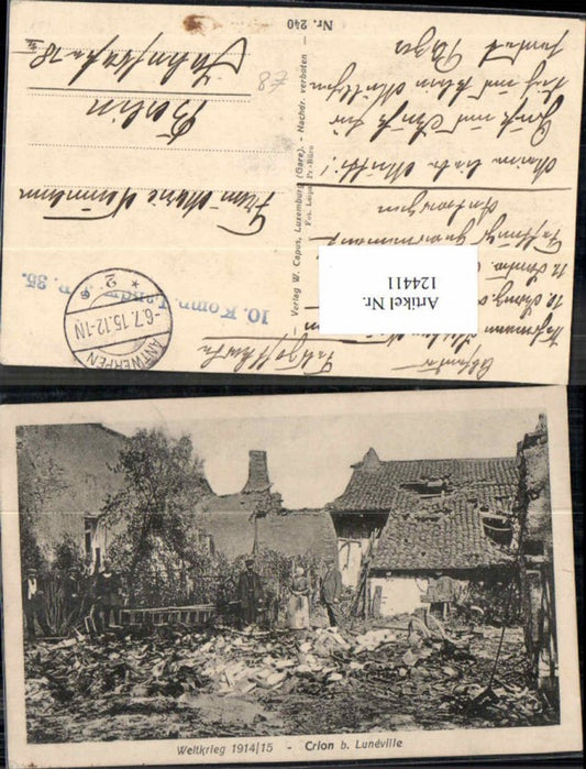 124411,Crion bei Luneville Weltkrieg 1914 Feldpost