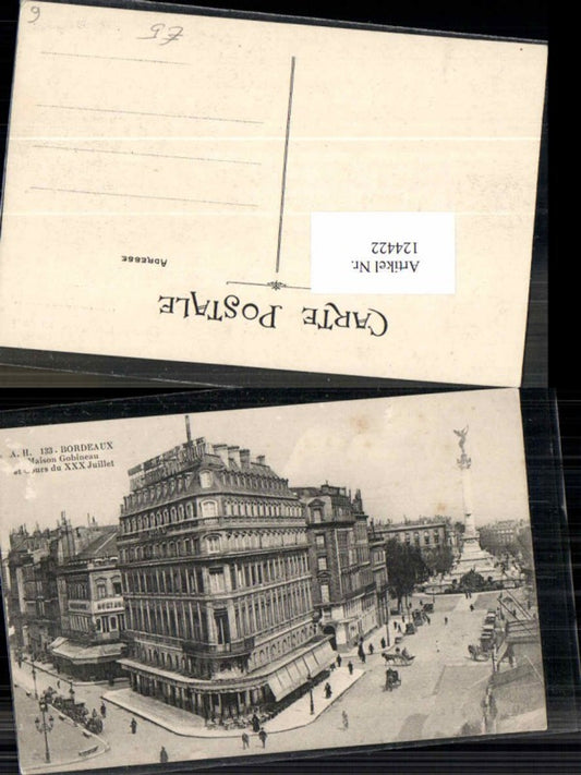 124422,Bordeaux Maison Gobineau Strassenannsicht 1910