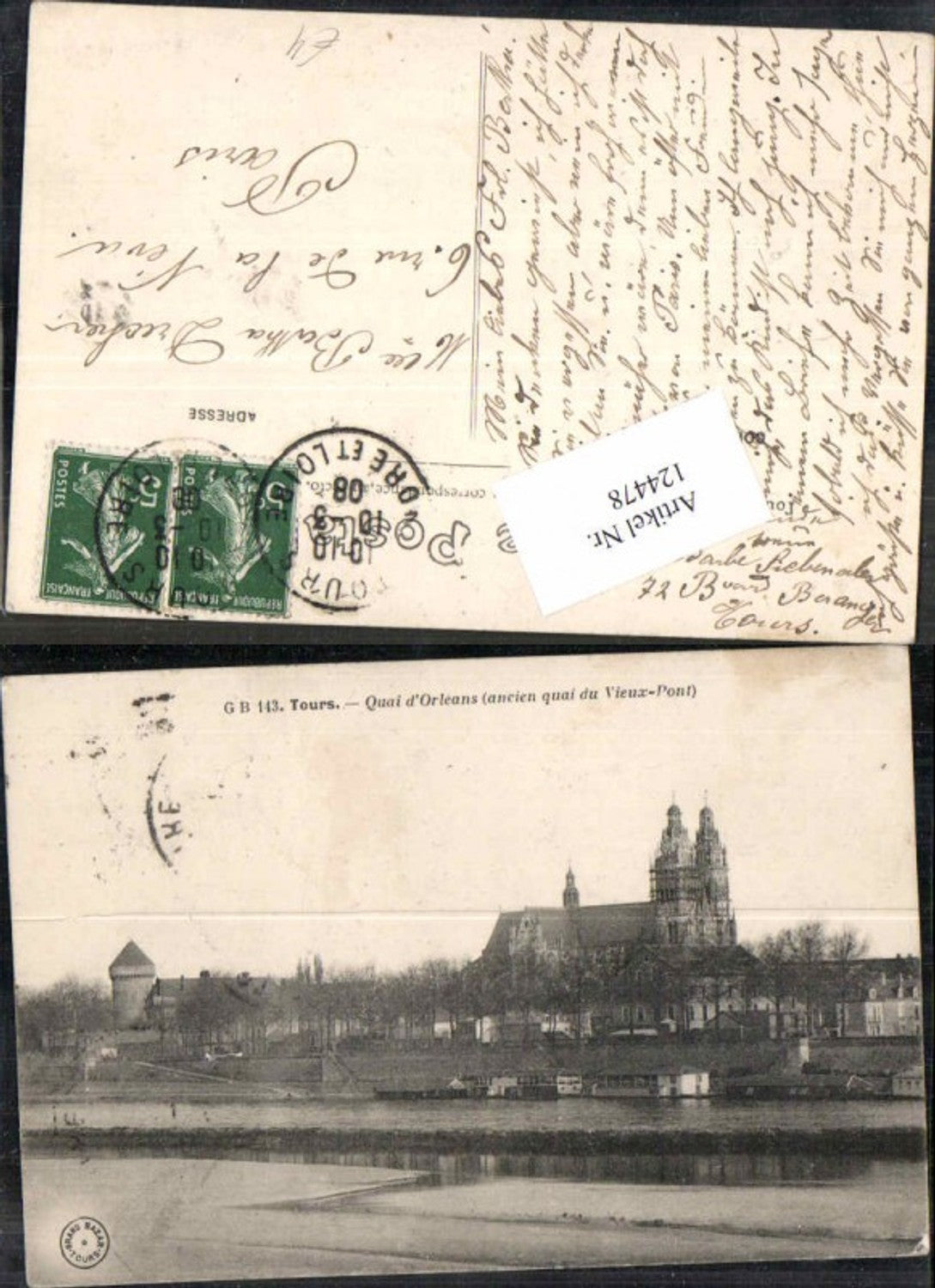 124478,Tours Quai d Orleans Vieux Pont